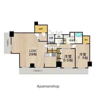 アートアルテールコンドミニアムフロア【24階】の間取り