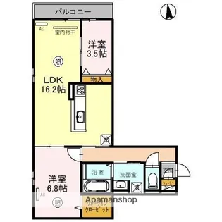 大阪府大阪市住吉区墨江4丁目【アパート】の間取り