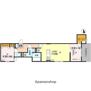 大阪府大阪市住吉区我孫子西2丁目【アパート】の間取り