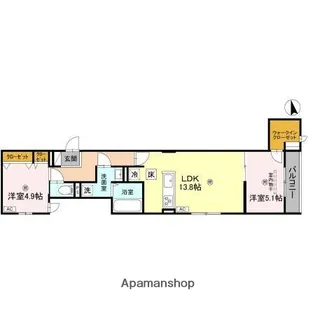 大阪府大阪市住吉区我孫子西2丁目【アパート】の間取り