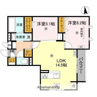 大阪府大阪市住吉区清水丘2丁目【アパート】の間取り