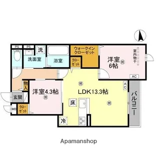 大阪府大阪市住吉区清水丘2丁目【アパート】の間取り