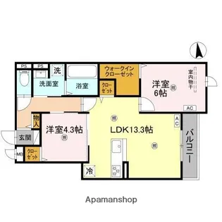 大阪府大阪市住吉区清水丘2丁目【アパート】の間取り