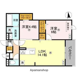 大阪府大阪市住吉区清水丘2丁目【アパート】の間取り