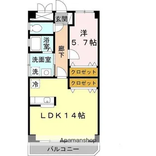 大阪府大阪市住吉区山之内2丁目【マンション】の間取り
