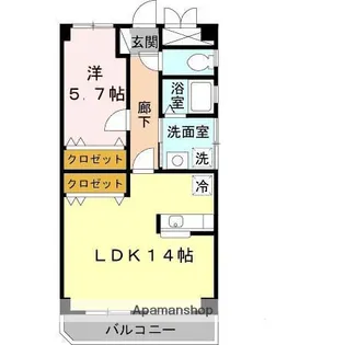 大阪府大阪市住吉区山之内2丁目【マンション】の間取り