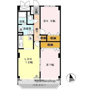 大阪府大阪市住吉区山之内3丁目【マンション】の間取り