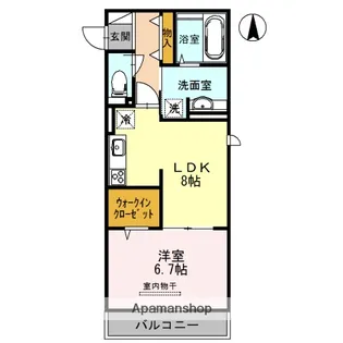 大阪府大阪市住吉区墨江3丁目【アパート】の間取り