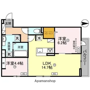大阪府大阪市住吉区遠里小野3丁目【アパート】の間取り