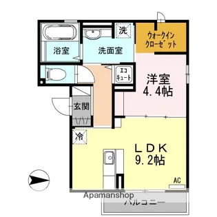 大阪府大阪市住吉区我孫子4丁目【アパート】の間取り