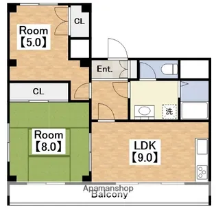 エフィーネ西田辺【201号室】の間取り