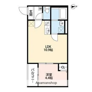 大阪府大阪市住吉区山之内1丁目【アパート】の間取り