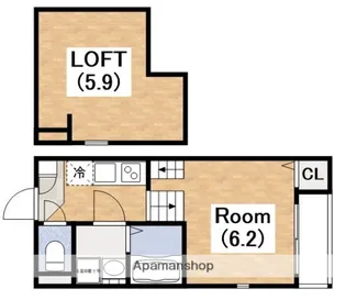 大阪府大阪市住吉区墨江3丁目【アパート】の間取り