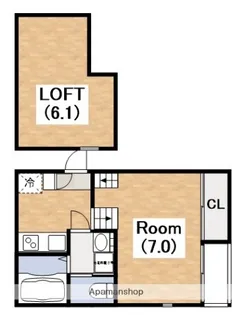 大阪府大阪市住吉区墨江3丁目【アパート】の間取り