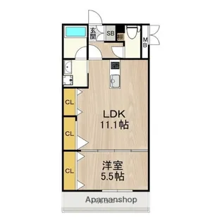大阪府大阪市東住吉区駒川1丁目【マンション】の間取り