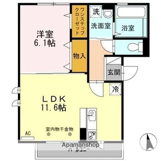 大阪府大阪市東住吉区桑津3丁目【アパート】の間取り