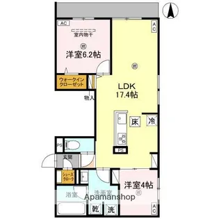 大阪府大阪市東住吉区鷹合1丁目【アパート】の間取り