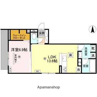 大阪府大阪市東住吉区鷹合1丁目【アパート】の間取り