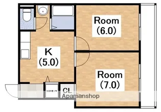 クレール針中野【2階】の間取り