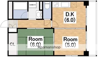 シティハイツ鳴門【603号室】の間取り