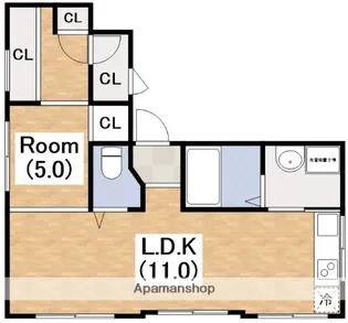 西田辺マンション【201号室】の間取り