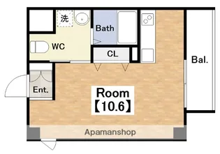 カシェット住吉【8階】の間取り