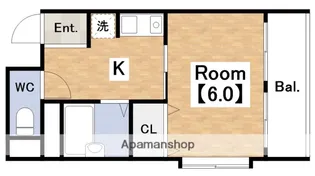 カーザセッテ【401号室】の間取り