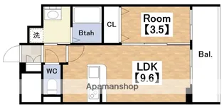 ラウレア田辺【603号室】の間取り