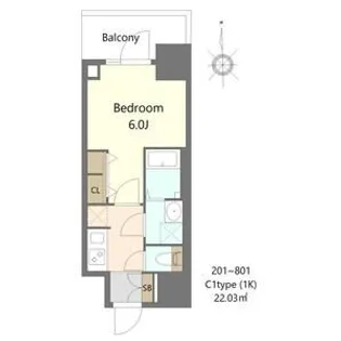 SーRESIDENCE松屋町ASENCE【4階】の間取り