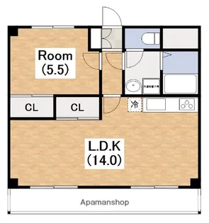 エスト鶴ヶ丘【202号室】の間取り