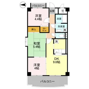 ベルファーレ・ヤブウチ【607号室】の間取り