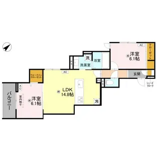 ラ メゾン ピック 中百舌鳥II【202号室】の間取り