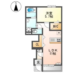 堺市美原区南余部アパート【1階】の間取り