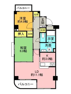シャトー武庫之荘【3階】の間取り