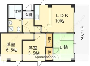 北広田ヒルサイドテラス【2階】の間取り