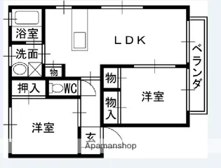 アトレ安堂寺【A205号室】の間取り