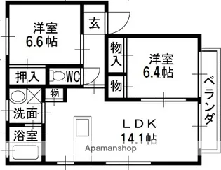 アトレ安堂寺【A103号室】の間取り