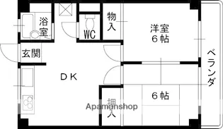 市隆ハイツ塚口【4階】の間取り