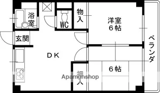 市隆ハイツ塚口【2階】の間取り