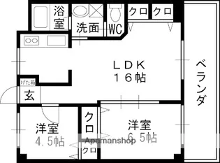 メゾン東野【1階】の間取り