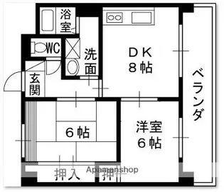 エクシード塚口【2階】の間取り