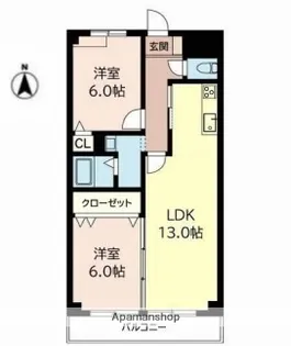 ボナール伊丹【1階】の間取り