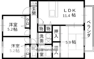 アーク安堂寺【202号室】の間取り