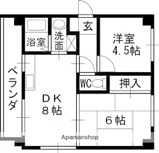 タートルパレス【3階】の間取り