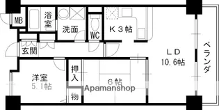 ケーフィル塚口【4階】の間取り