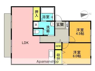 フレマリール楠の森A・B棟【2階】の間取り
