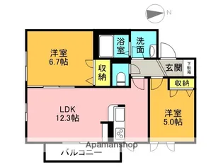 ビバ塚口【201号室】の間取り