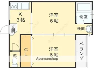 菊水マンション【1階】の間取り