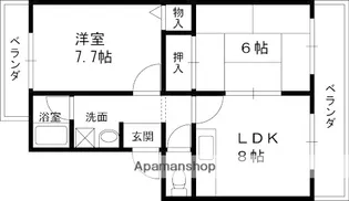 グレイス西難波【206号室】の間取り