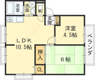 サンビレッジ森彦【1階】の間取り